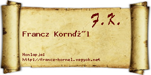 Francz Kornél névjegykártya