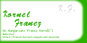 kornel francz business card